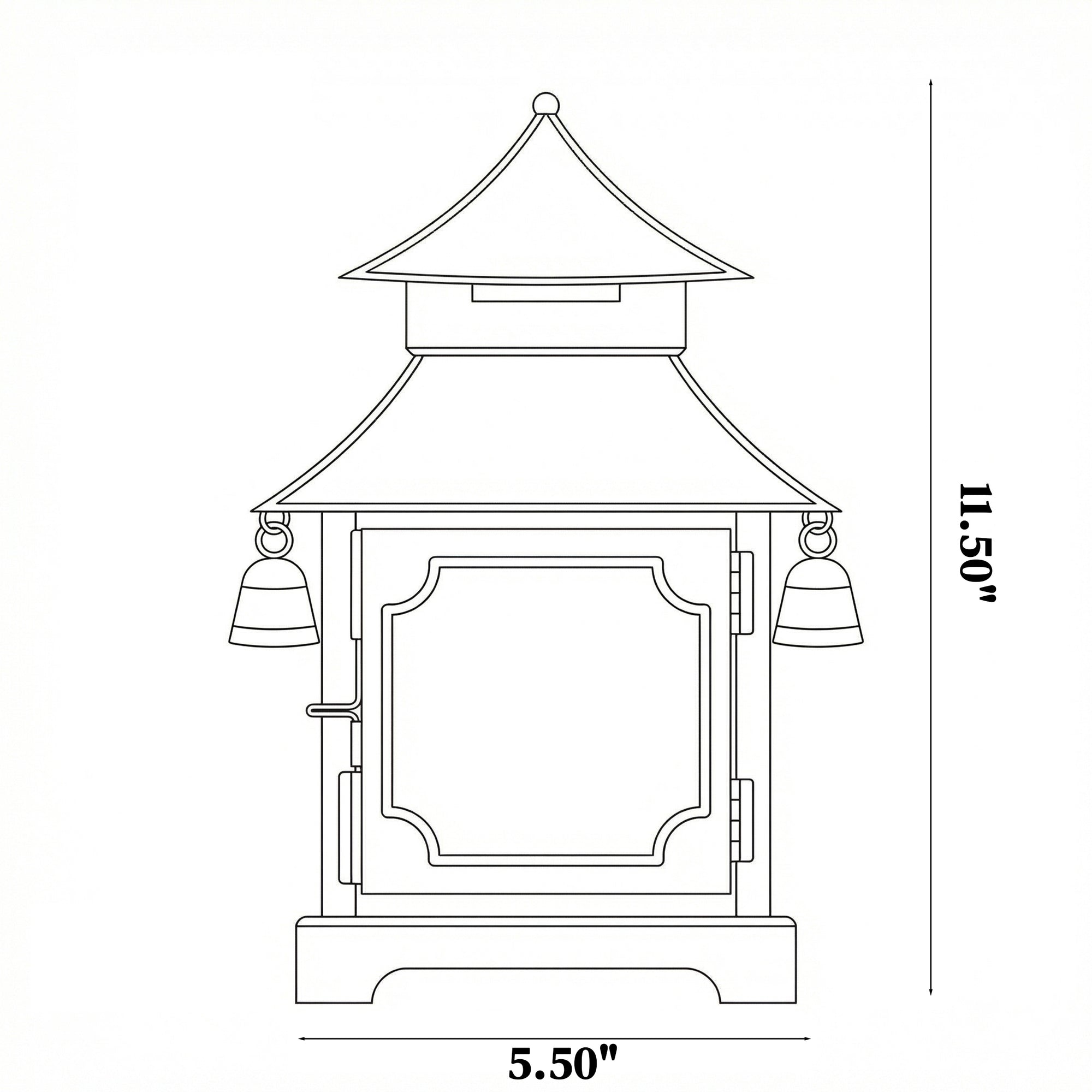 CHINOISERIE Red Pagoda Lantern 11.5"