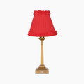 EIFFEL Rechargeable Lamp with Red Brick Frilled Fabric Lampshade