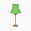 EIFFEL Rechargeable Lamp with Lime Green Frilled Fabric Lampshade