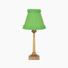 EIFFEL Rechargeable Lamp with Lime Green Frilled Fabric Lampshade