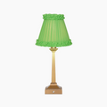 EIFFEL Rechargeable Lamp with Lime Green Frilled Fabric Lampshade