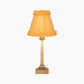 EIFFEL Rechargeable Lamp with Marigold Frilled Fabric Lampshade