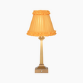 EIFFEL Rechargeable Lamp with Marigold Frilled Fabric Lampshade