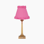 EIFFEL Rechargeable Lamp with Fuchsia Frilled Fabric Lampshade