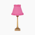 EIFFEL Rechargeable Lamp with Fuchsia Frilled Fabric Lampshade