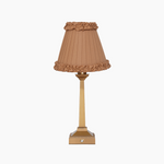 EIFFEL Rechargeable Lamp with Camel Frilled Fabric Lampshade
