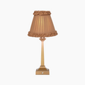 EIFFEL Rechargeable Lamp with Camel Frilled Fabric Lampshade