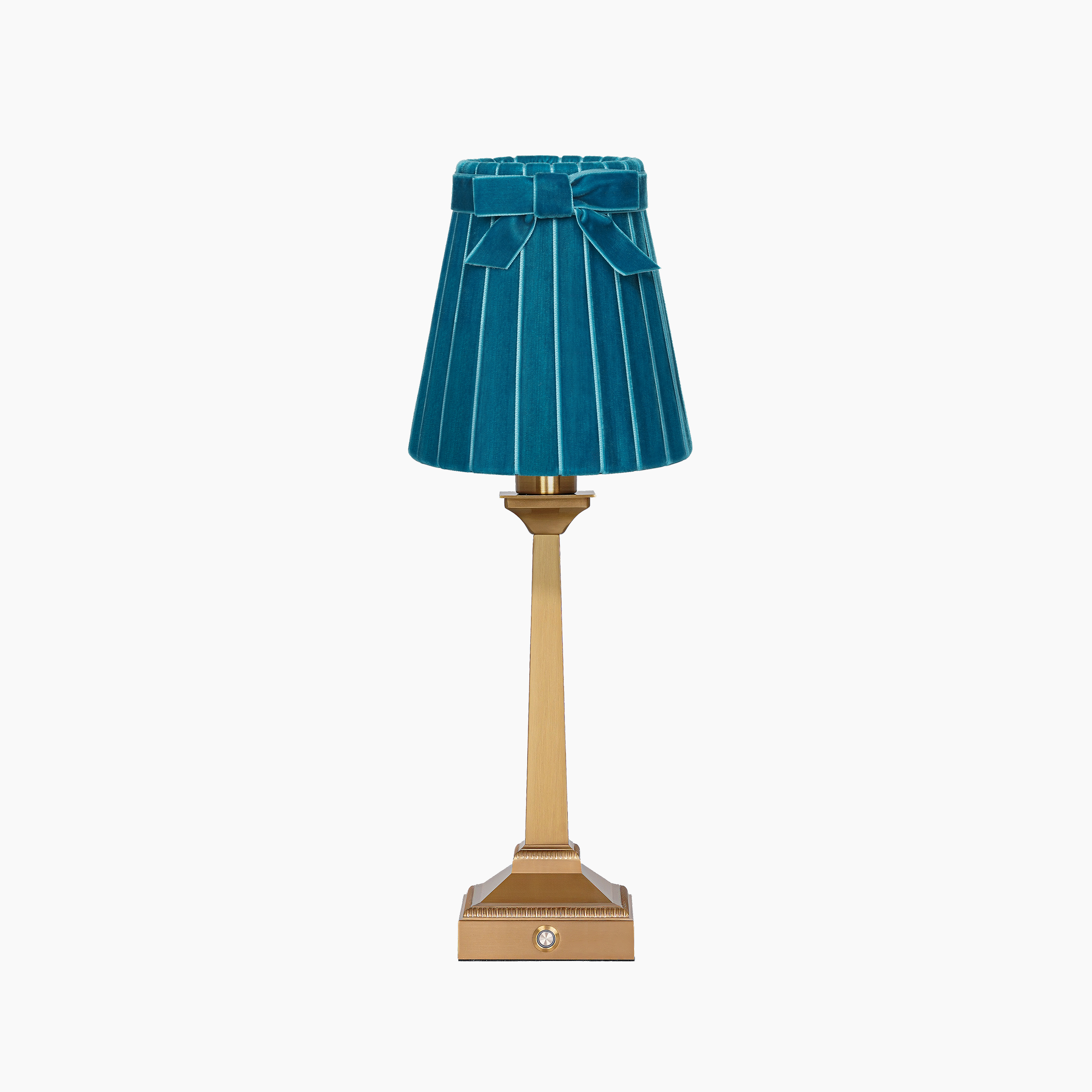 EIFFEL Rechargeable Lamp with 5.5" Teal Velvet Lampshade