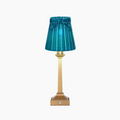 EIFFEL Rechargeable Lamp with 5.5" Teal Velvet Lampshade
