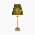 EIFFEL Rechargeable Lamp with 7.1" Olive Green Velvet Lampshade