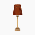 EIFFEL Rechargeable Lamp with 5.5" Burnt Orange Velvet Lampshade