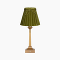 EIFFEL Rechargeable Lamp with 7.1" Olive Green Velvet Lampshade