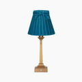 EIFFEL Rechargeable Lamp with 7.1" Teal Velvet Lampshade