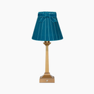 EIFFEL Rechargeable Lamp with 7.1" Teal Velvet Lampshade