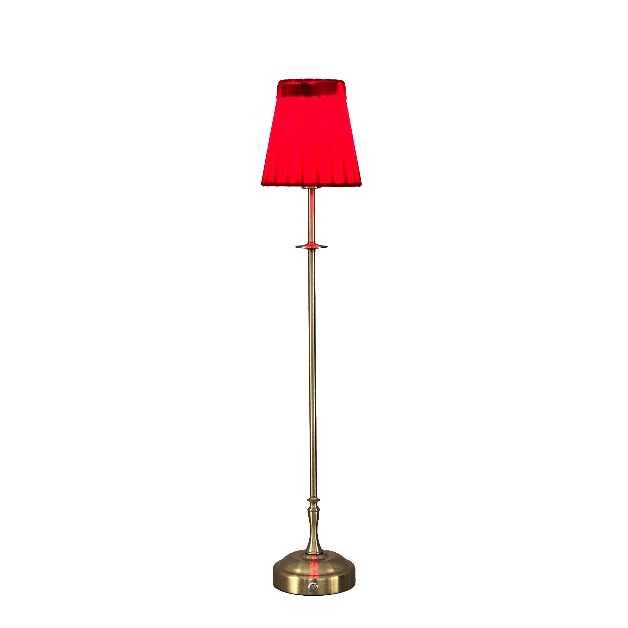 METALL Rechargeable Lamp With 5.5" Olive Green Velvet Lampshade