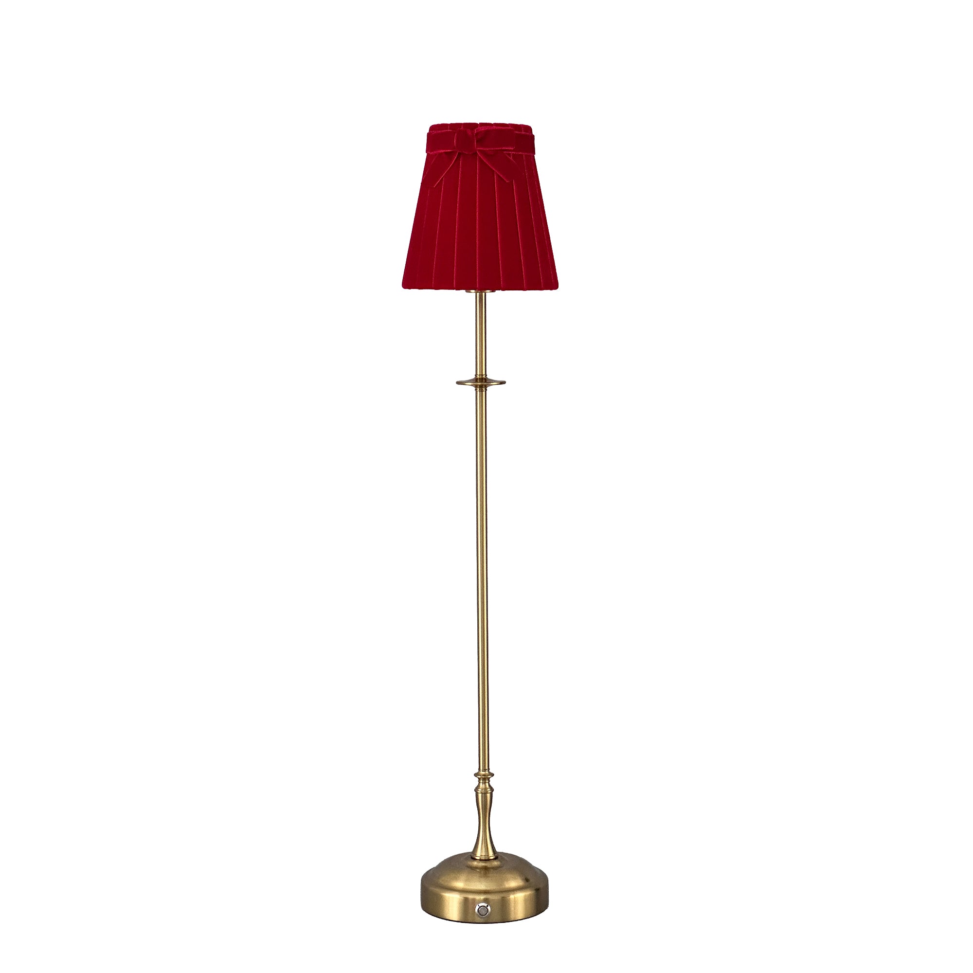 METALL Rechargeable Lamp With 5.5" Olive Green Velvet Lampshade
