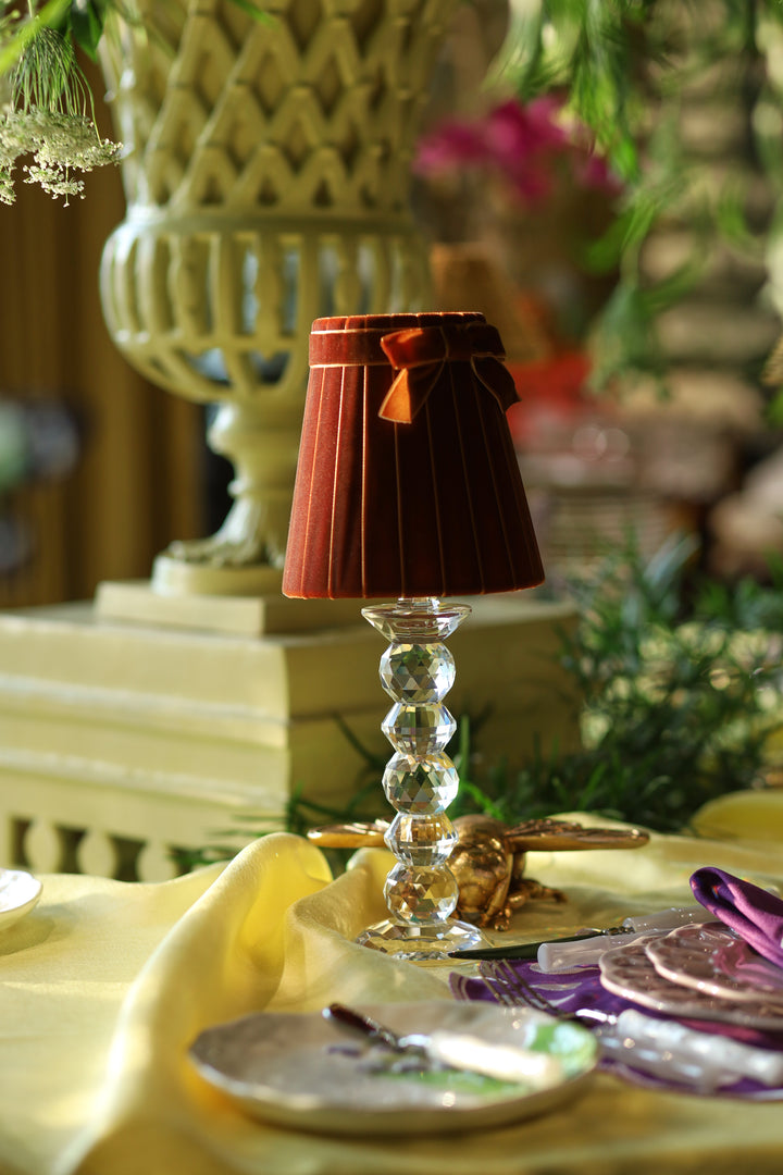 LANCELOT Rechargeable Lamp with 5.5" Burnt Orange Lampshade