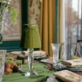 MERLIN Crystal Rechargeable Lamp With 5.5" Olive Green Velvet Lampshade