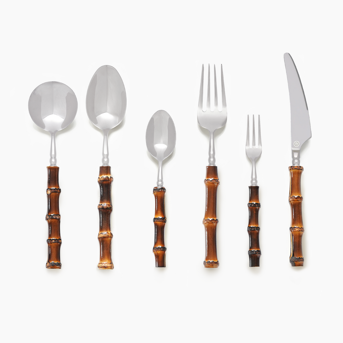 Burnt Bamboo Flatware Set for 4