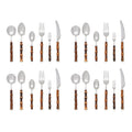 Burnt Bamboo Flatware Set for 4