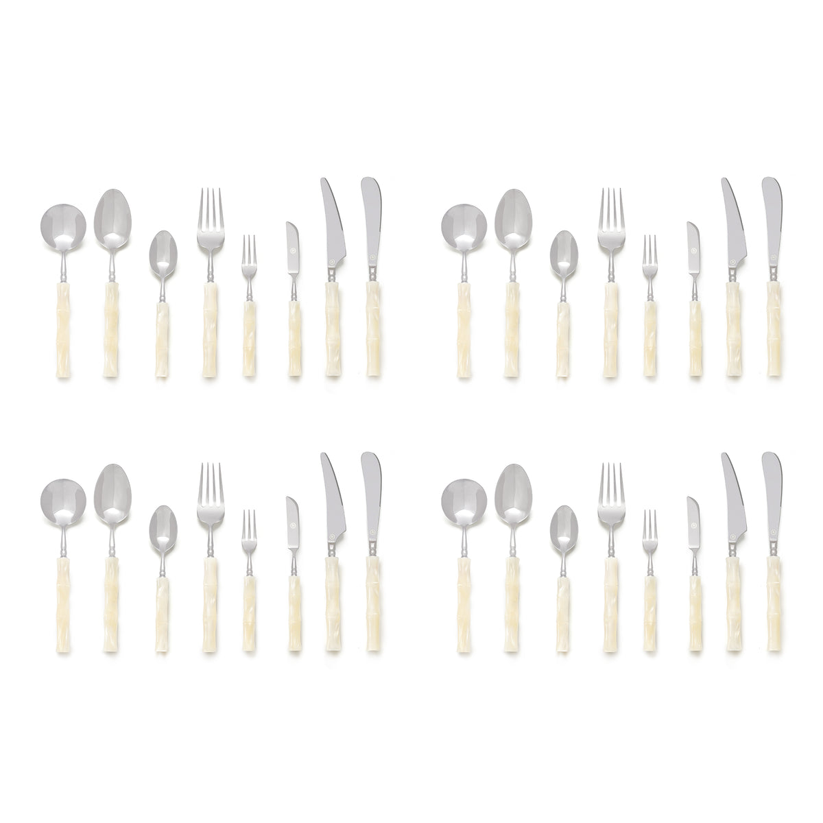 Pearl Marble Flatware Set for 4