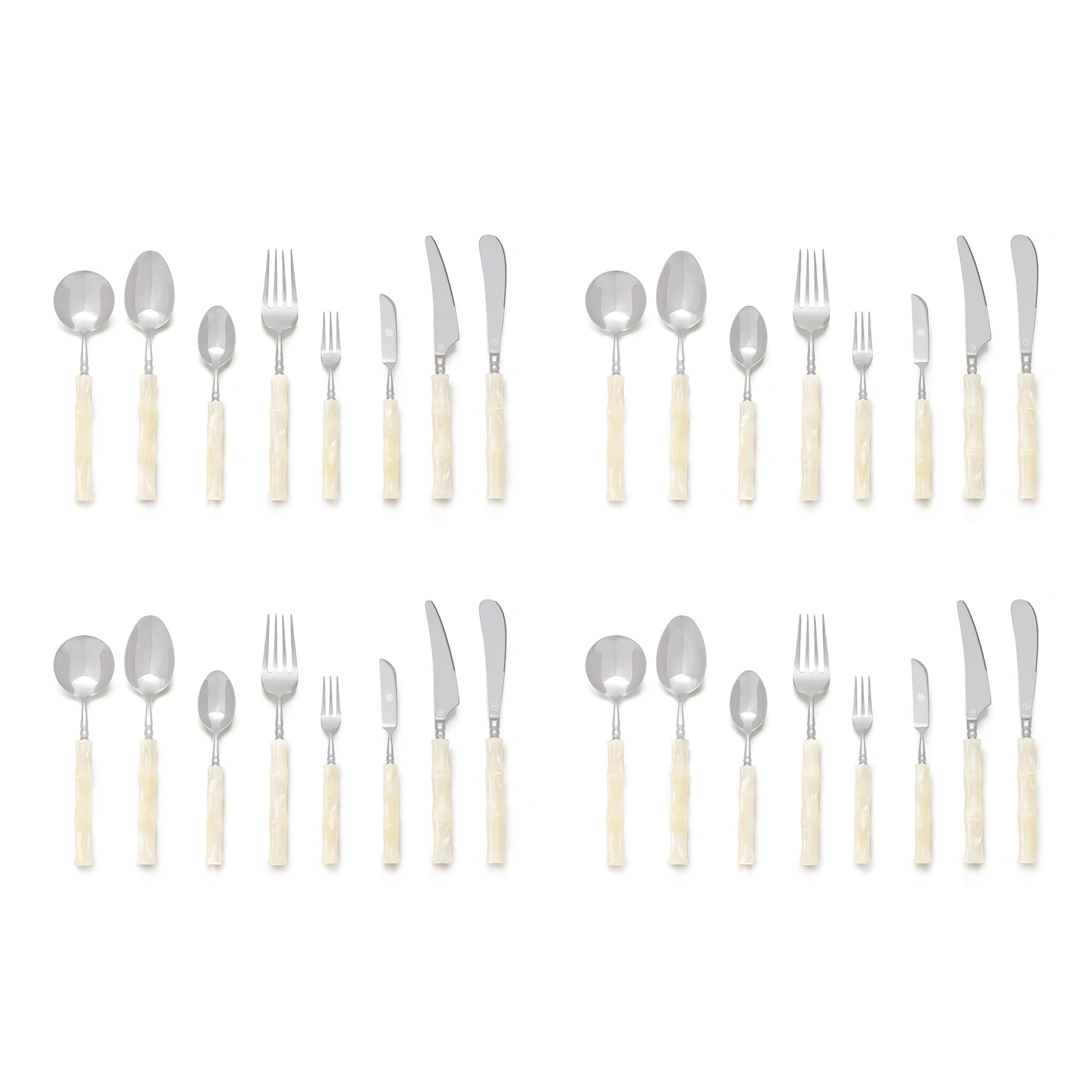 Pearl Marble Flatware Set for 4