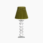 LANCELOT Rechargeable Lamp with 7.1" Olive Green Lampshade