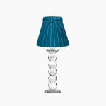 LANCELOT Rechargeable Lamp with 7.1" Teal Velvet Lampshade