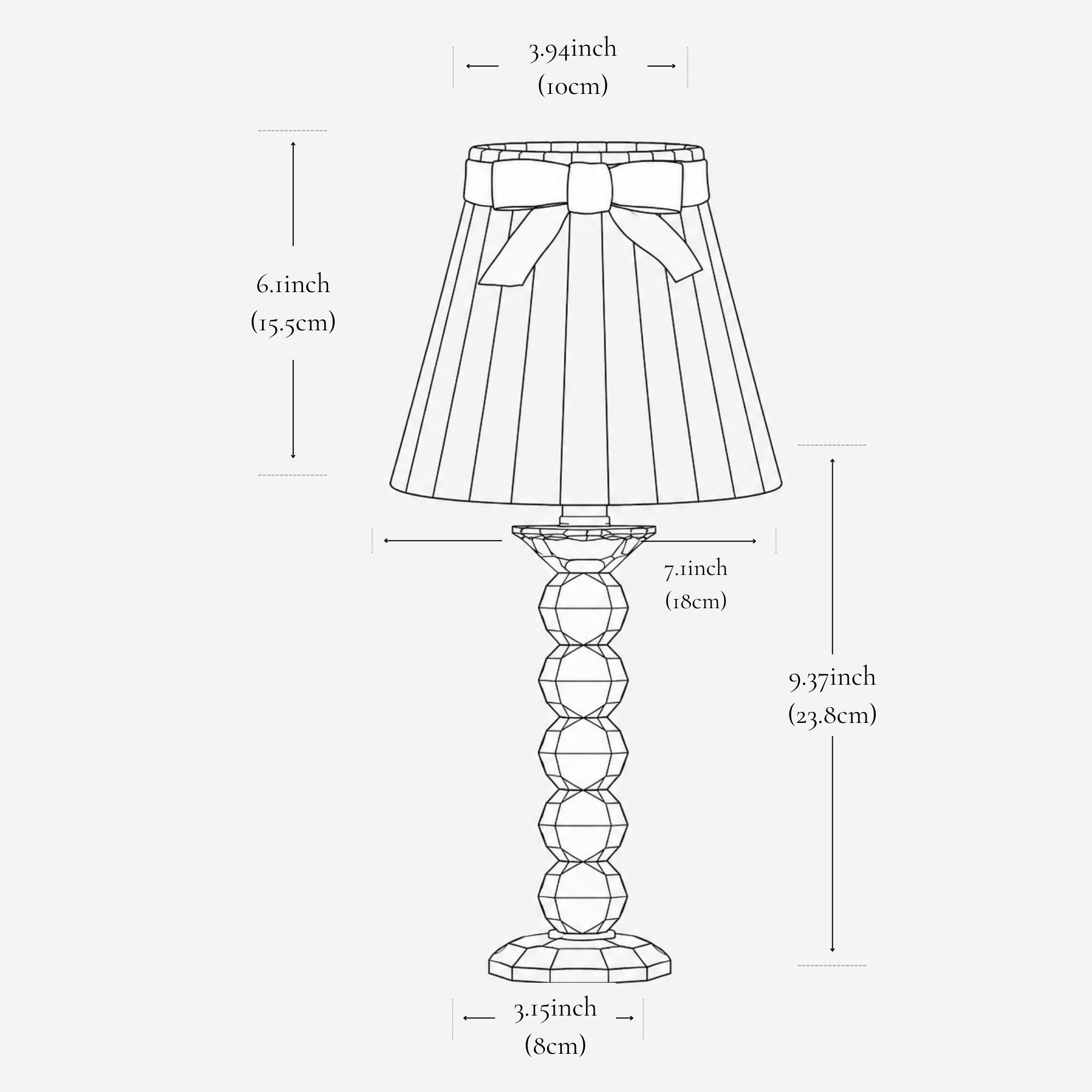 LANCELOT Rechargeable Lamp with 7.1" Marilyn Velvet Lampshade