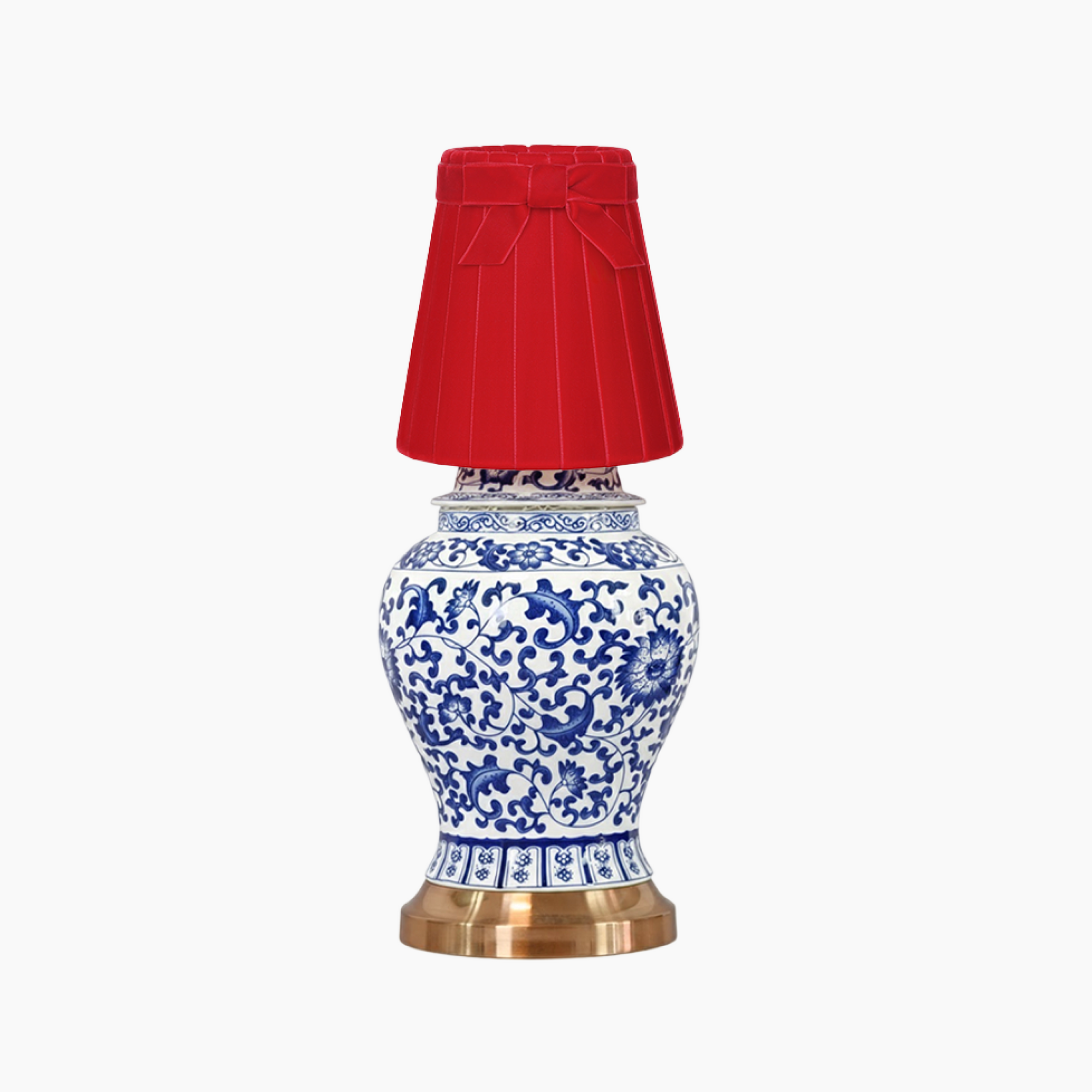 MEDI Dynasty Ceramic 11" Rechargeable Lamp with 5.5" Marilyn Velvet Lampshade