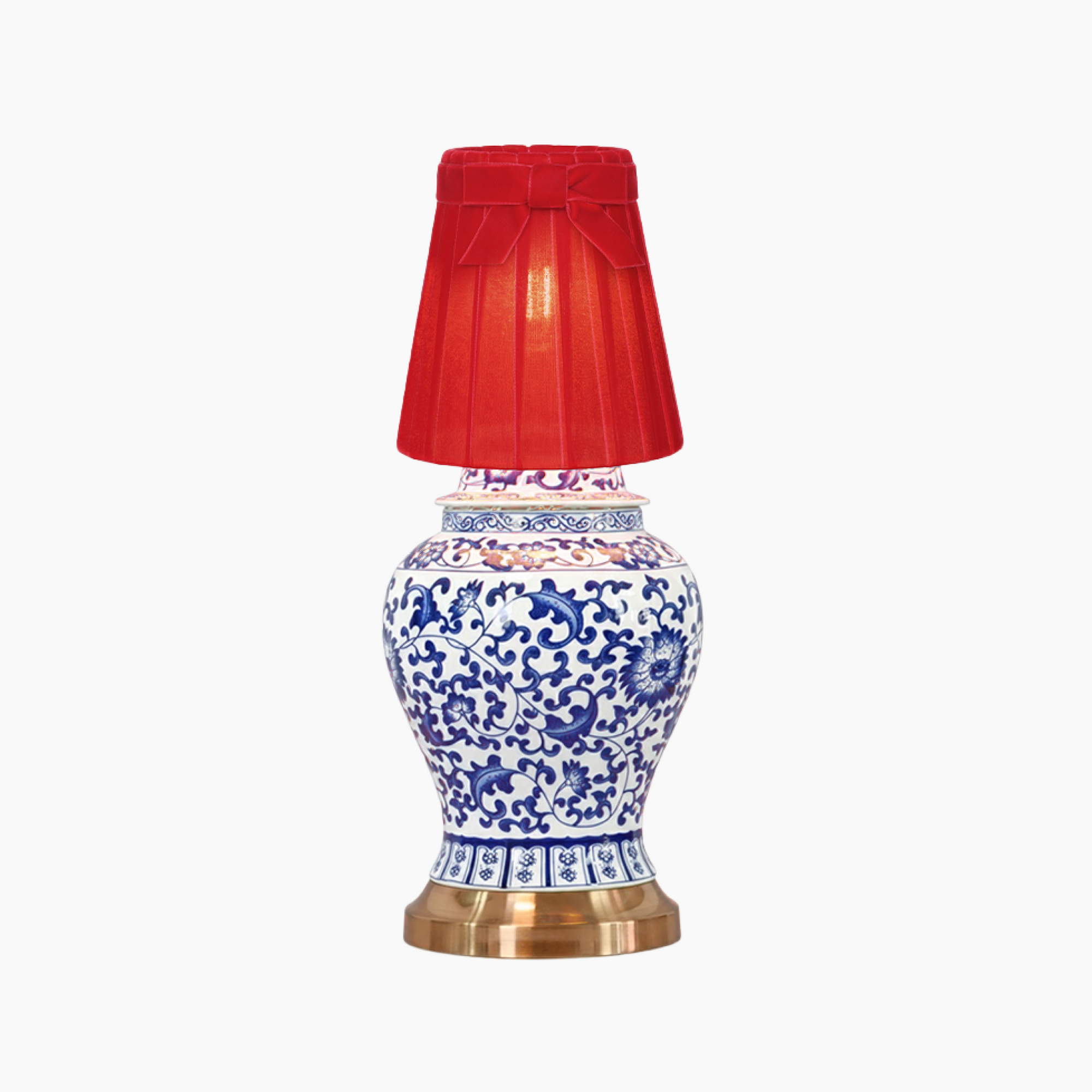 MEDI Dynasty Ceramic 11" Rechargeable Lamp with 5.5" Marilyn Velvet Lampshade