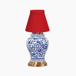 MEDI Dynasty Ceramic 11" Rechargeable Lamp with 7" Marilyn Velvet Lampshade