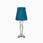 MERLIN Crystal Rechargeable Lamp with 5.5" Teal Velvet Lampshade
