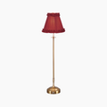 METALL Rechargeable Lamp With Red Wine Frilled Fabric Lampshade
