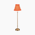 METALL Rechargeable Lamp With Vermilion Frilled Fabric Lampshade