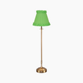 METALL Rechargeable Lamp With Lime Green Frilled Fabric Lampshade