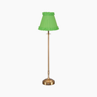 METALL Rechargeable Lamp With Lime Green Frilled Fabric Lampshade