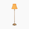 METALL Rechargeable Lamp With Marigold Frilled Fabric Lampshade