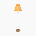 METALL Rechargeable Lamp With Marigold Frilled Fabric Lampshade