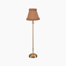METALL Rechargeable Lamp with Camel Frilled Fabric Lampshade
