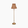 METALL Rechargeable Lamp with Camel Frilled Fabric Lampshade