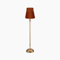 METALL Rechargeable Lamp With 5.5" Burnt Orange Velvet Lampshade