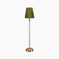 METALL Rechargeable Lamp With 5.5" Olive Green Velvet Lampshade