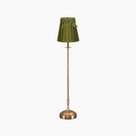 METALL Rechargeable Lamp With 5.5" Olive Green Velvet Lampshade