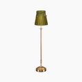 METALL Rechargeable Lamp With 5.5" Olive Green Velvet Lampshade