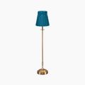 METALL Rechargeable Lamp With 5.5" Teal Velvet Lampshade