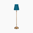METALL Rechargeable Lamp With 5.5" Teal Velvet Lampshade