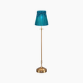 METALL Rechargeable Lamp With 5.5" Teal Velvet Lampshade