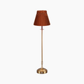 METALL Rechargeable Lamp With 7.1" Burnt Orange Velvet Lampshade