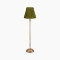 METALL Rechargeable Lamp With 7.1" Olive Green Velvet Lampshade
